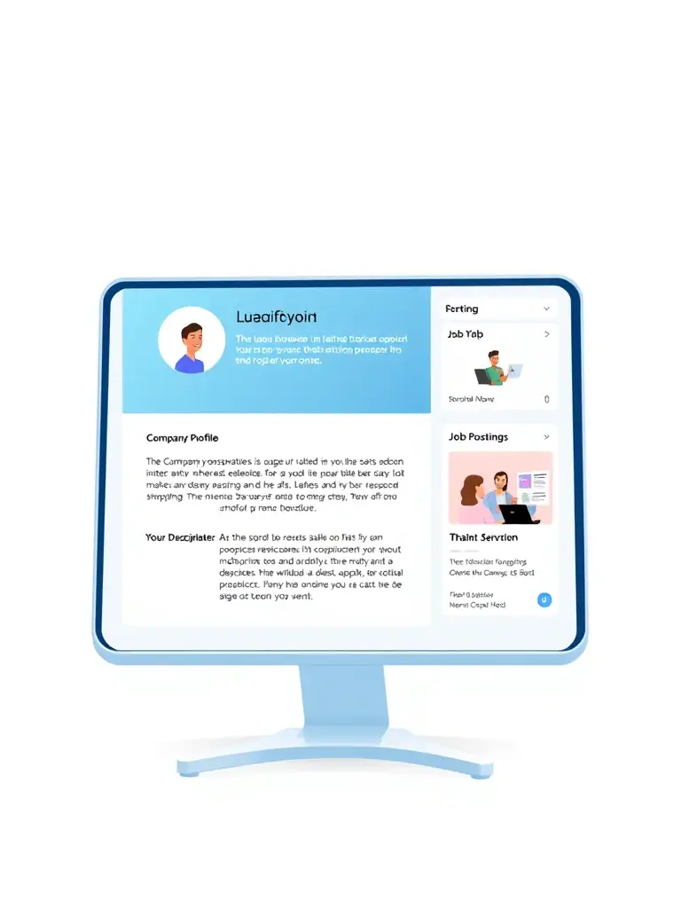 A screenshot of the Phandispani platform showcasing a company profile with a logo, company description, and featured job postings, highlighting the ease of creating a professional online presence, for the company features section.
